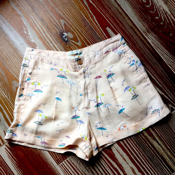 BOGO C&C California beach umbrella linen shorts 6 small - Picture 1 of 6